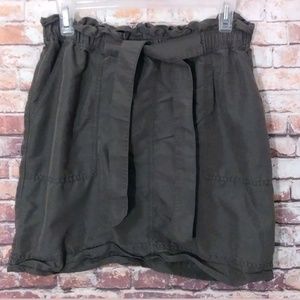 Merona olive green tie skirt